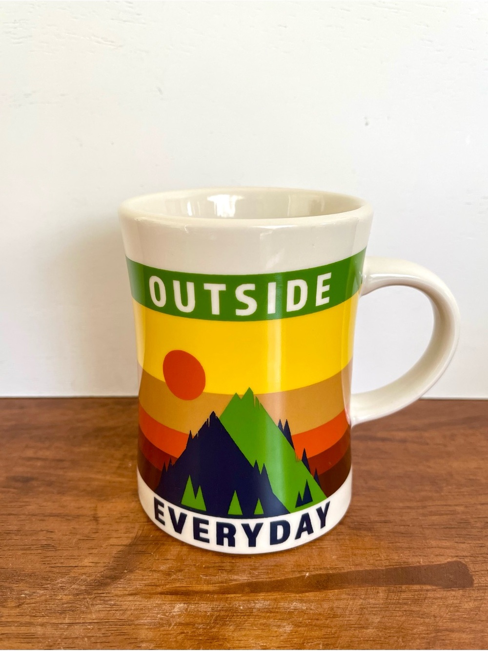 L.L. Bean Green, Yellow and Orange 'Outside Everyday' Ceramic Mug